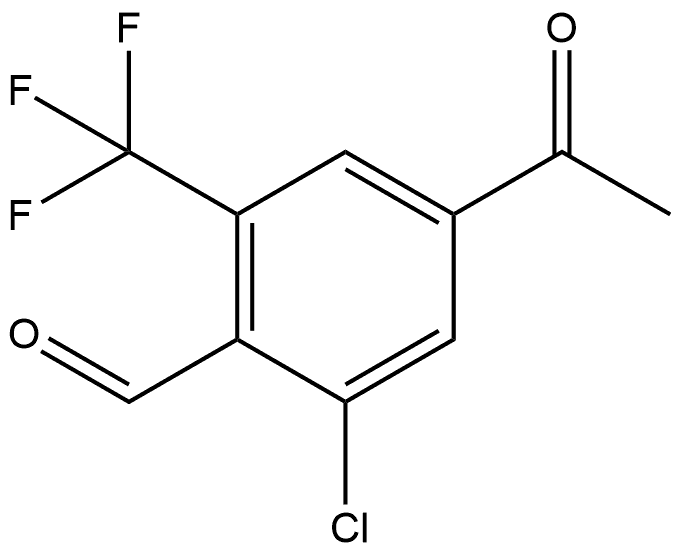 4-Acetyl-2-chloro-6-(trifluoromethyl)benzaldehyde Structure