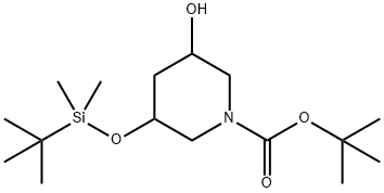 1-Piperidinecarboxylic acid, 3-[[(1,1-dimethylethyl)dimethylsilyl]oxy]-5-hydroxy-, 1,1-dimethylethyl ester Structure