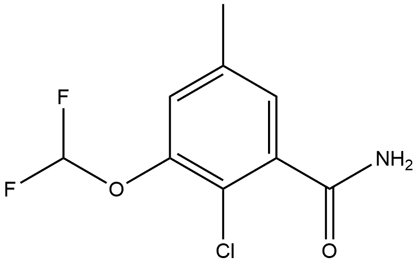 2-Chloro-3-(difluoromethoxy)-5-methylbenzamide Structure