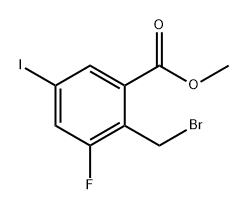 Benzoic acid, 2-(bromomethyl)-3-fluoro-5-iodo-, methyl ester 구조식 이미지