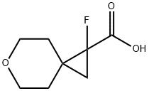 1-Fluoro-6-oxaspiro[2.5]octane-1-carboxylic acid 구조식 이미지