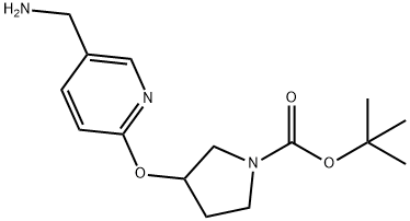 tert-butyl 3-{[5-(aminomethyl)pyridin-2-yl]oxy}pyrrolidine-1-carboxylate Structure