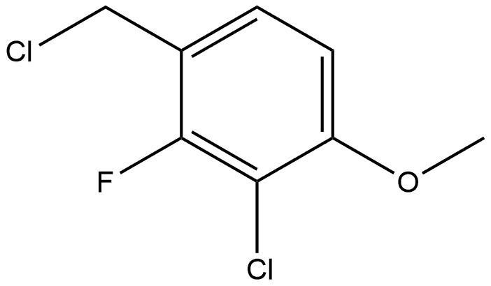 2-Chloro-4-(chloromethyl)-3-fluoro-1-methoxybenzene Structure