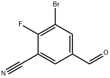 Benzonitrile, 3-bromo-2-fluoro-5-formyl- Structure