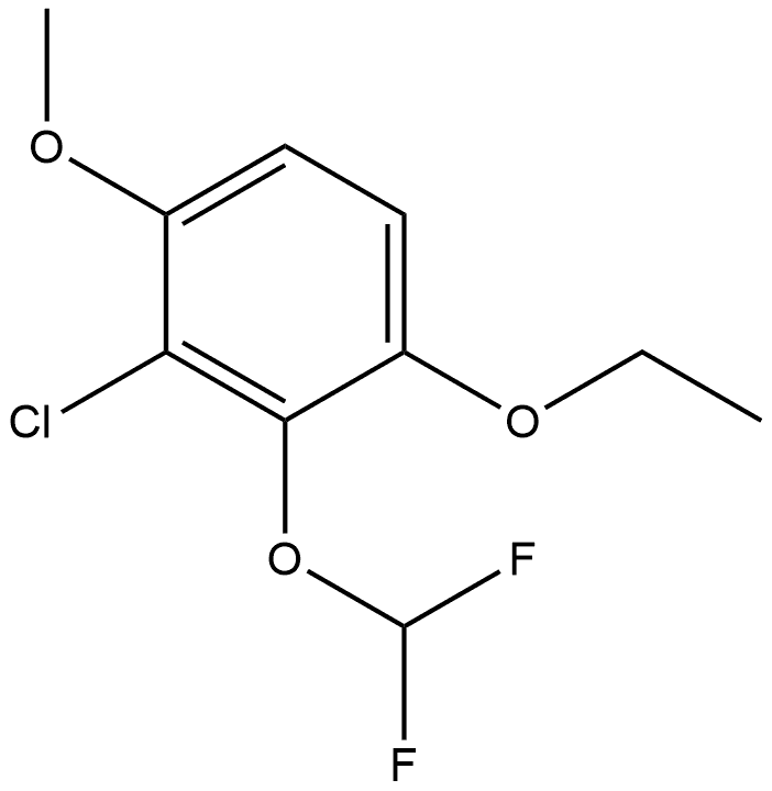 2-Chloro-3-(difluoromethoxy)-4-ethoxy-1-methoxybenzene Structure