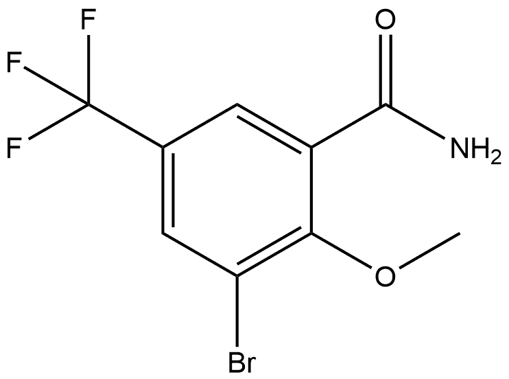 3-Bromo-2-methoxy-5-(trifluoromethyl)benzamide Structure