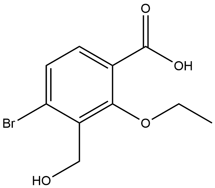 4-Bromo-2-ethoxy-3-(hydroxymethyl)benzoic acid Structure