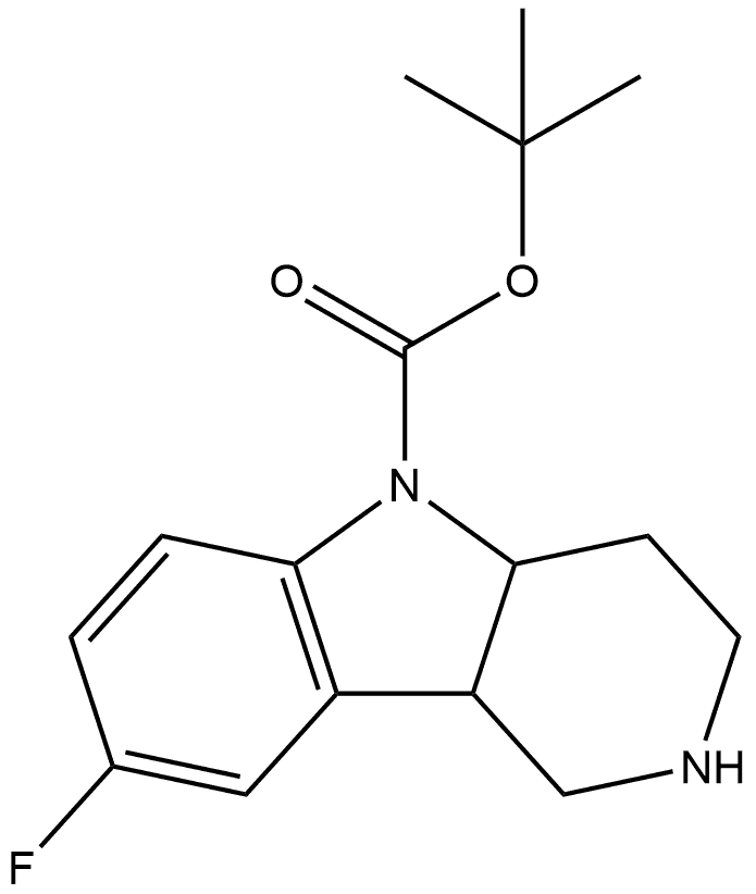 tert-butyl 8-bromo-1,2,3,4,4a,9b-hexahydro-5H-pyrido[4,3-b]indole-5-carboxylate Structure