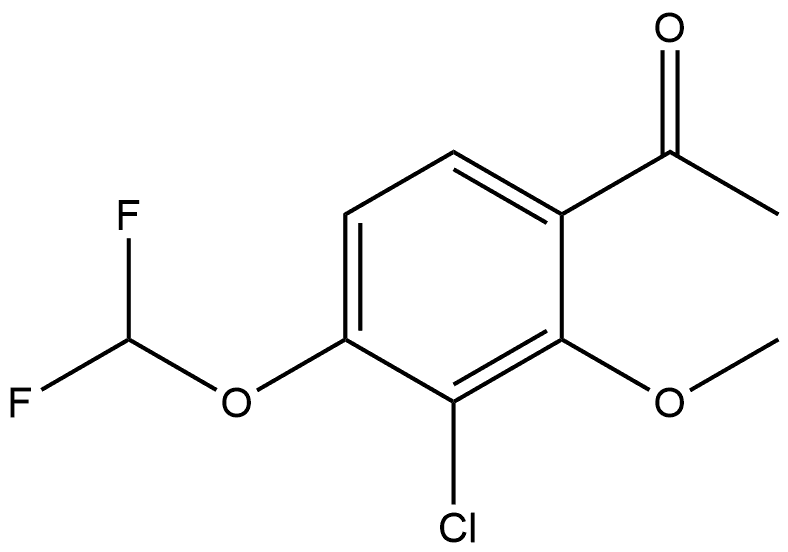 1-[3-Chloro-4-(difluoromethoxy)-2-methoxyphenyl]ethanone Structure