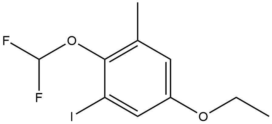 2-(Difluoromethoxy)-5-ethoxy-1-iodo-3-methylbenzene Structure