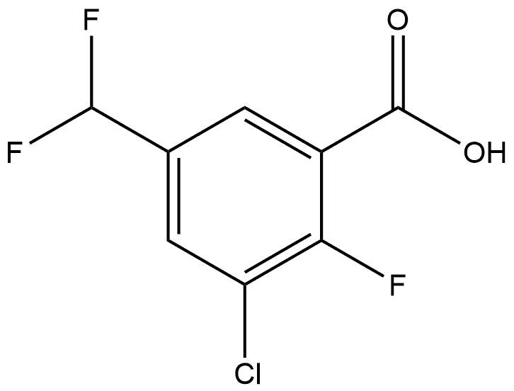 3-Chloro-5-(difluoromethyl)-2-fluorobenzoic acid Structure