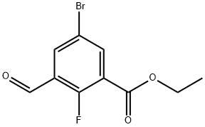 Ethyl 5-bromo-2-fluoro-3-formylbenzoate 구조식 이미지