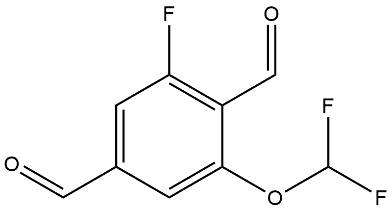 2-(difluoromethoxy)-6-fluoroterephthalaldehyde Structure