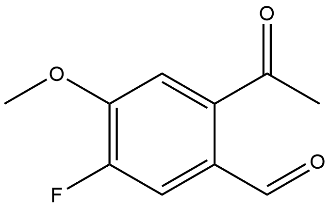 2-acetyl-5-fluoro-4-methoxybenzaldehyde Structure