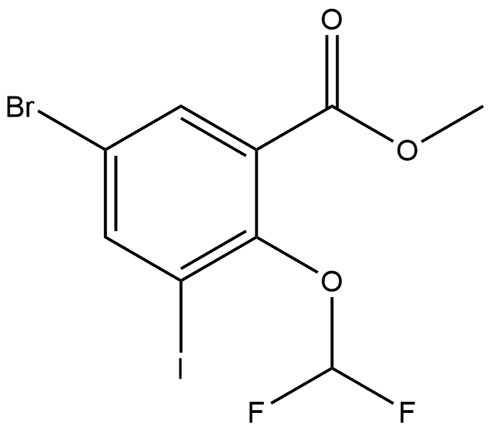 Methyl 5-bromo-2-(difluoromethoxy)-3-iodobenzoate Structure