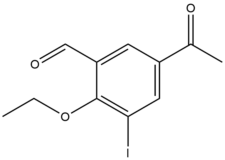 5-Acetyl-2-ethoxy-3-iodobenzaldehyde Structure