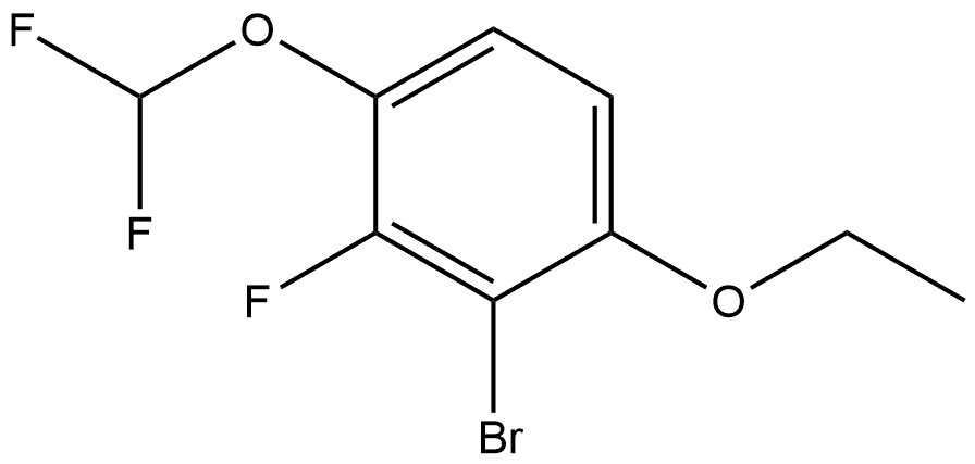 2-Bromo-4-(difluoromethoxy)-1-ethoxy-3-fluorobenzene Structure