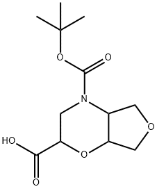 4H-Furo[3,4-b]-1,4-oxazine-2,4-dicarboxylic acid, hexahydro-, 4-(1,1-dimethylethyl) ester Structure