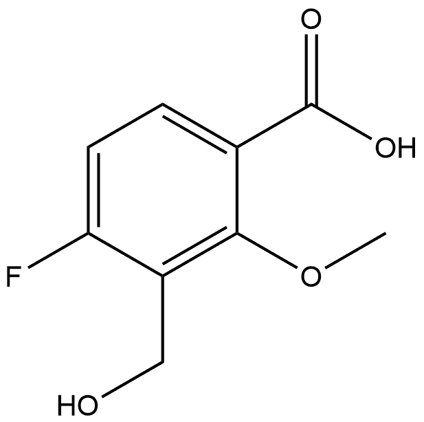 4-Fluoro-3-(hydroxymethyl)-2-methoxybenzoic acid Structure