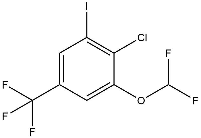 2-Chloro-1-(difluoromethoxy)-3-iodo-5-(trifluoromethyl)benzene Structure