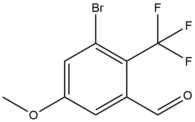 3-Bromo-5-methoxy-2-(trifluoromethyl)benzaldehyde Structure