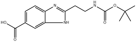 1H-Benzimidazole-6-carboxylic acid, 2-[2-[[(1,1-dimethylethoxy)carbonyl]amino]ethyl]- Structure