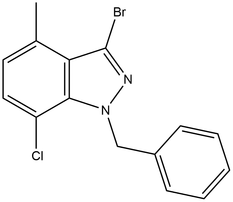 3-Bromo-7-chloro-4-methyl-1-(phenylmethyl)-1H-indazole Structure