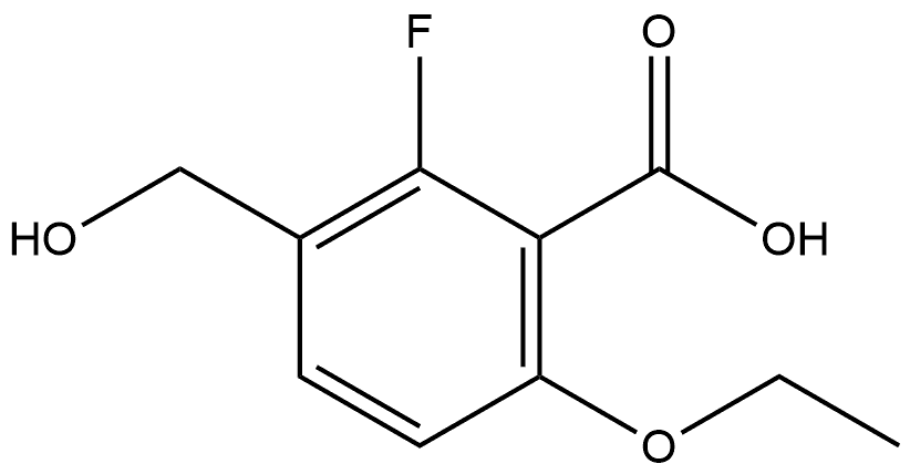 6-Ethoxy-2-fluoro-3-(hydroxymethyl)benzoic acid Structure