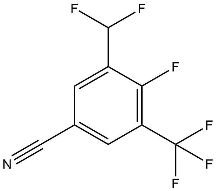 3-(Difluoromethyl)-4-fluoro-5-(trifluoromethyl)benzonitrile 구조식 이미지