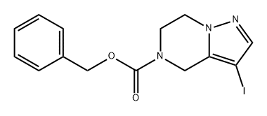 Pyrazolo[1,5-a]pyrazine-5(4H)-carboxylic acid, 6,7-dihydro-3-iodo-, phenylmethyl ester Structure