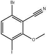 Benzonitrile, 6-bromo-3-iodo-2-methoxy- Structure