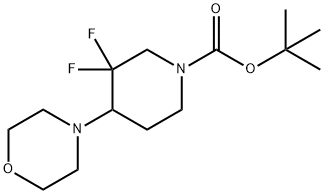 1-Piperidinecarboxylic acid, 3,3-difluoro-4-(4- morpholinyl)-, 1,1-dimethylethyl ester 구조식 이미지