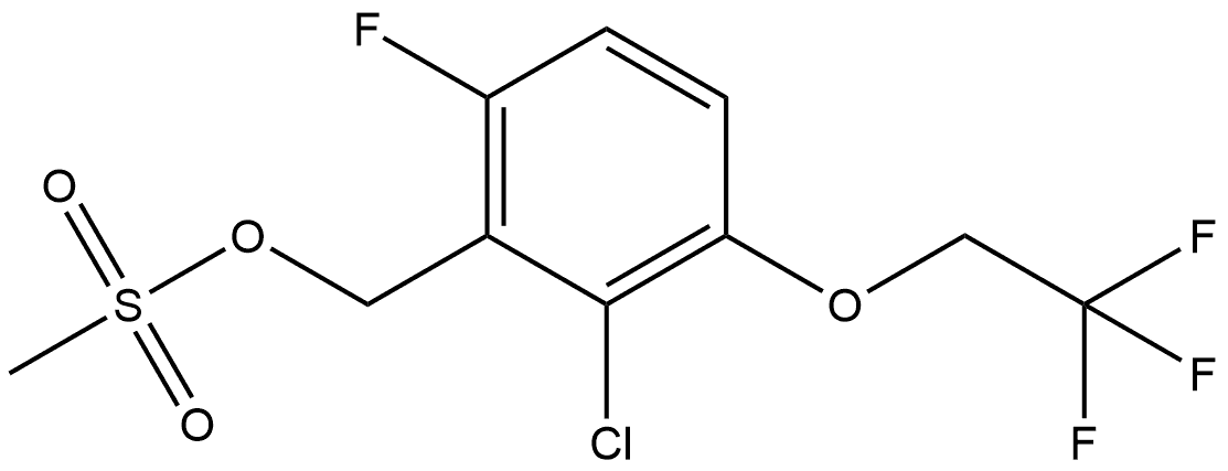 Benzenemethanol, 2-chloro-6-fluoro-3-(2,2,2-trifluoroethoxy)-, 1-methanesulfo... Structure