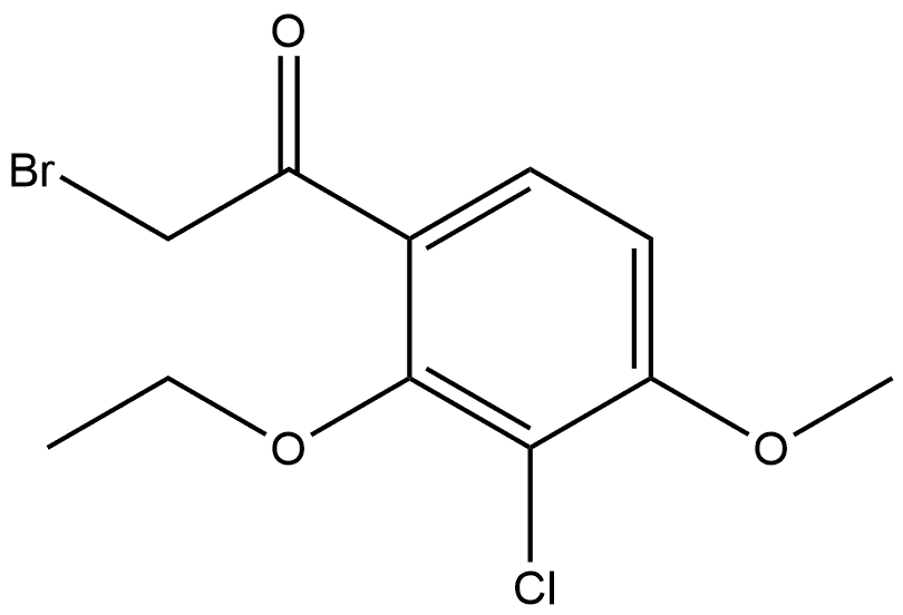 2-Bromo-1-(3-chloro-2-ethoxy-4-methoxyphenyl)ethanone 구조식 이미지