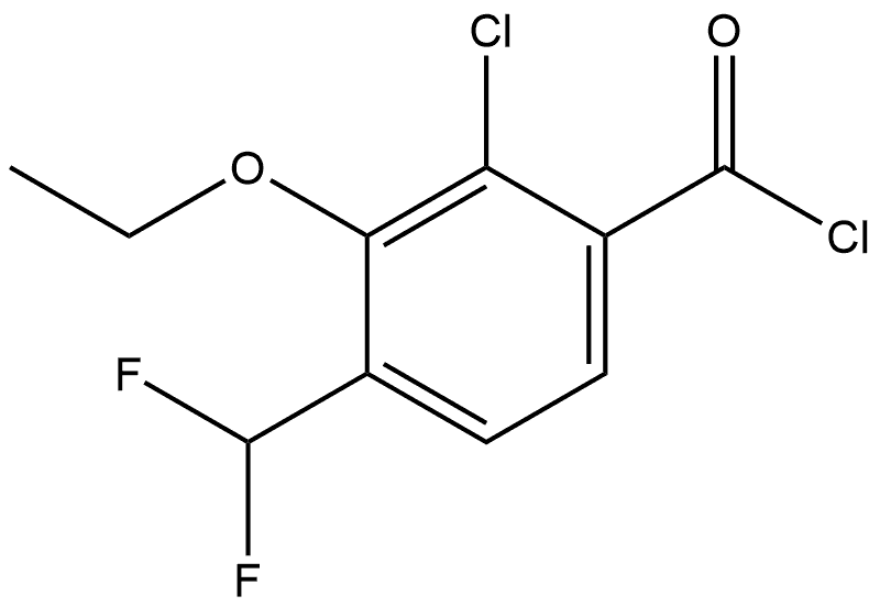 2-Chloro-4-(difluoromethyl)-3-ethoxybenzoyl chloride Structure