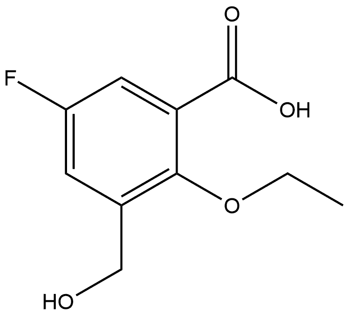 2-Ethoxy-5-fluoro-3-(hydroxymethyl)benzoic acid Structure