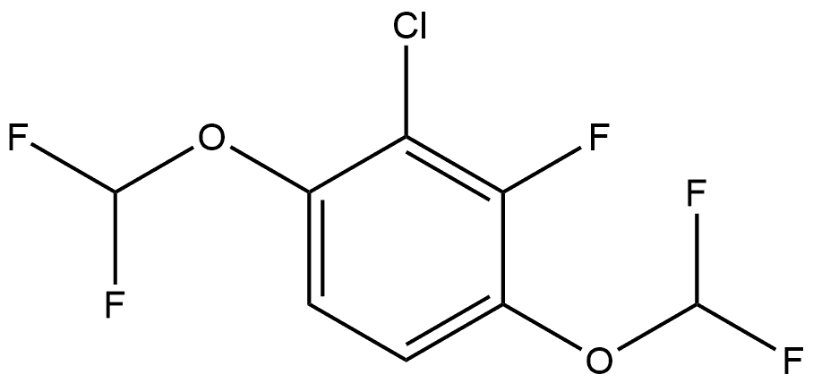 2-Chloro-1,4-bis(difluoromethoxy)-3-fluorobenzene Structure