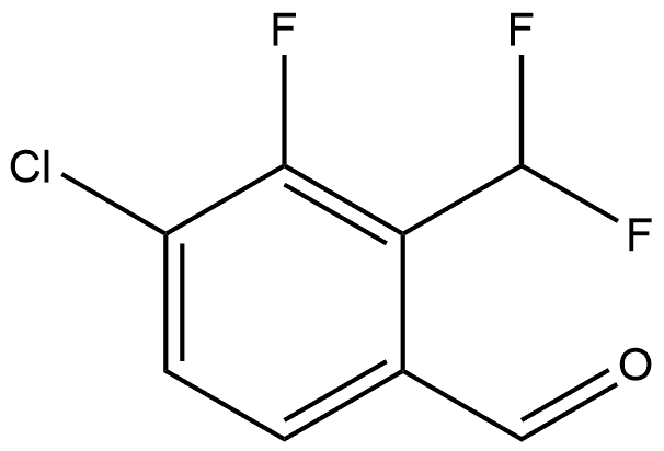 4-Chloro-2-(difluoromethyl)-3-fluorobenzaldehyde Structure