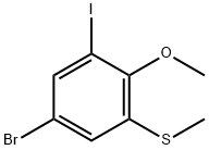 5-bromo-1-iodo-2-methoxy-3-(methylsulfanyl)ben
zene Structure