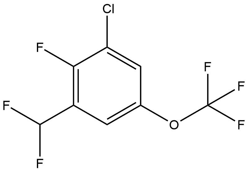 1-Chloro-3-(difluoromethyl)-2-fluoro-5-(trifluoromethoxy)benzene 구조식 이미지