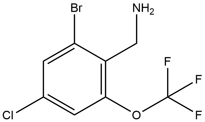 2-Bromo-4-chloro-6-(trifluoromethoxy)benzenemethanamine Structure