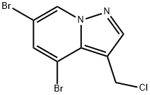 Pyrazolo[1,5-a]pyridine, 4,6-dibromo-3-(chloromethyl)- Structure