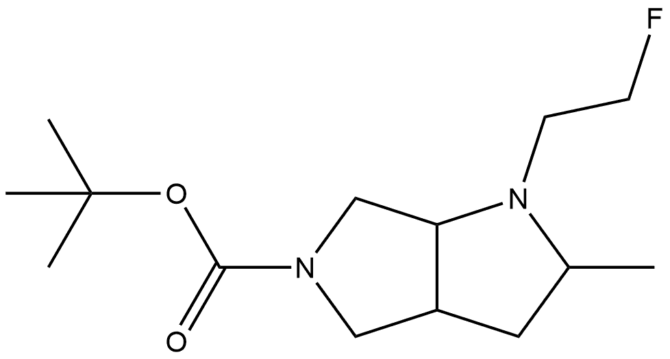 tert-butyl 1-(2-fluoroethyl)-2-methyl-octahydropyrrolo[2,3-c]pyrrole-5-carboxylate Structure