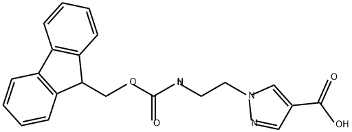 1-[2-({[(9H-fluoren-9-yl)methoxy]carbonyl}amino)e
thyl]-1H-pyrazole-4-carboxylic acid Structure