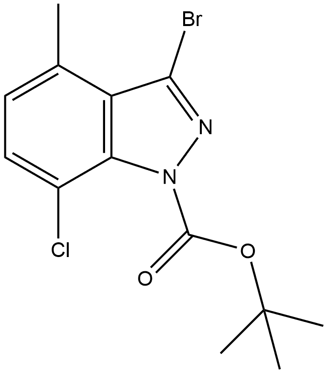 1,1-Dimethylethyl 3-bromo-7-chloro-4-methyl-1H-indazole-1-carboxylate Structure