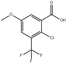 2-Chloro-5-methoxy-3-(trifluoromethyl)benzoic acid Structure