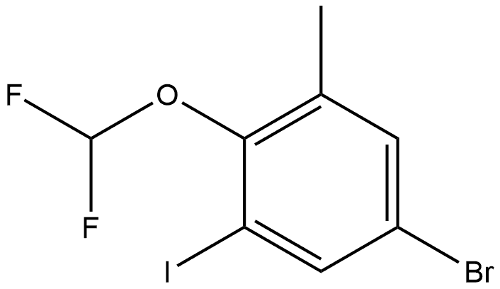 5-Bromo-2-(difluoromethoxy)-1-iodo-3-methylbenzene Structure