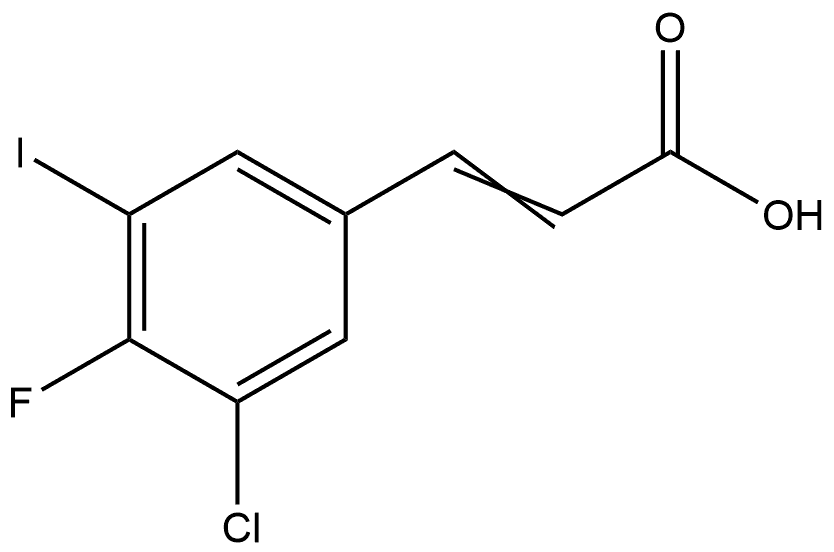 3-(3-Chloro-4-fluoro-5-iodophenyl)-2-propenoic acid 구조식 이미지