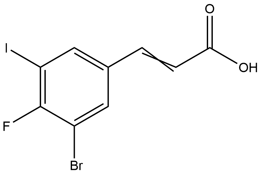 3-(3-Bromo-4-fluoro-5-iodophenyl)-2-propenoic acid Structure