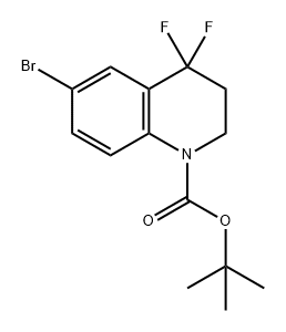 1(2H)-Quinolinecarboxylic acid, 6-bromo-4,4-difluoro-3,4-dihydro-, 1,1-dimethylethyl ester 구조식 이미지